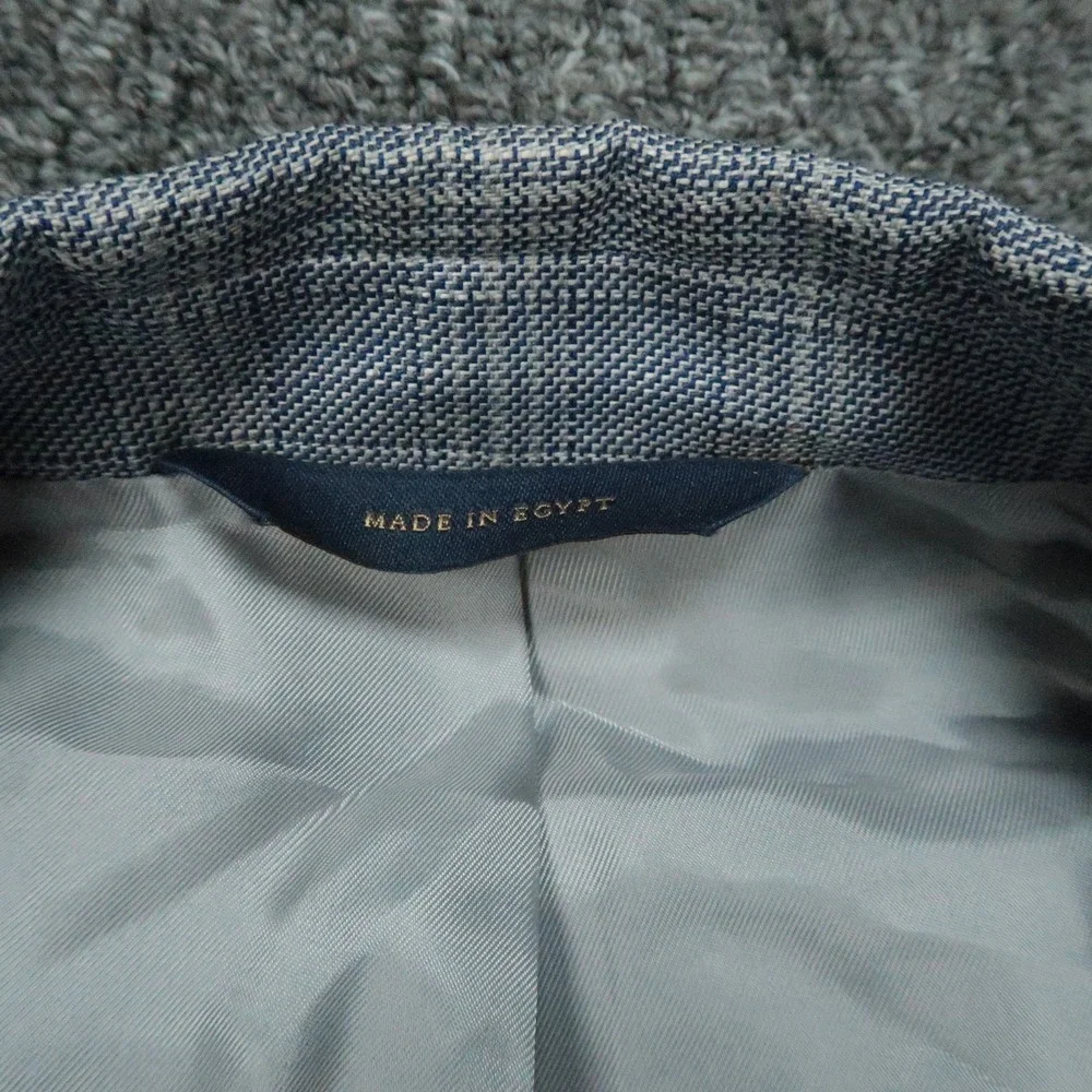 Brooks Brothers Blazer Mens 48R Blue Plaid Regent Fit Wool Linen Sport‎ Coat